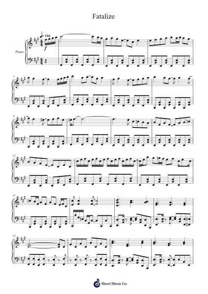 Fatalize Sheet Music by Motoi Sakuraba/Shinji Tamura/Takeshi Arai-Arr.Ruthmie