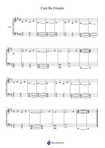 Cant Be Friends Sheet Music by undefined-Arr.Paydice