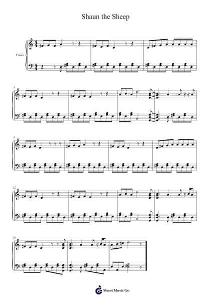 Shaun the Sheep Sheet Music by Marre-Arr.Herloyd