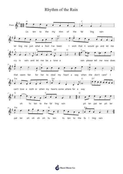 Rhythm of the Rain Sheet Music by John Gummoe-Arr.Cisgrey