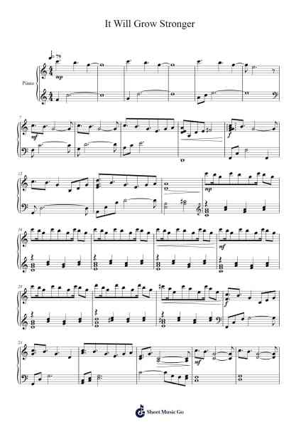 It Will Grow Stronger Sheet Music by Hajime Hyakkoku-Arr.Osrias Drewnia