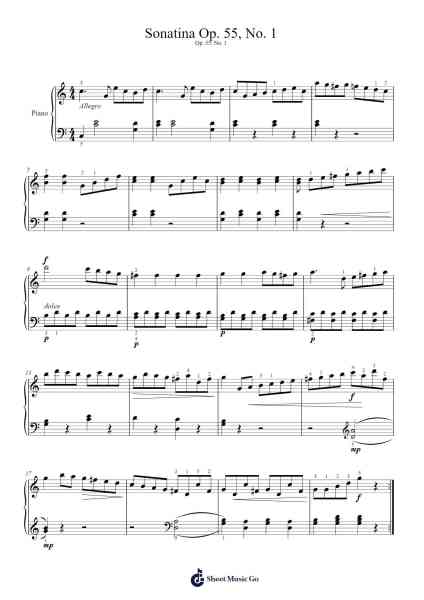 Sonatina Op. 55, No. 1 Sheet Music by Friedrich Kuhlau-Arr.Crailynn Rodlan