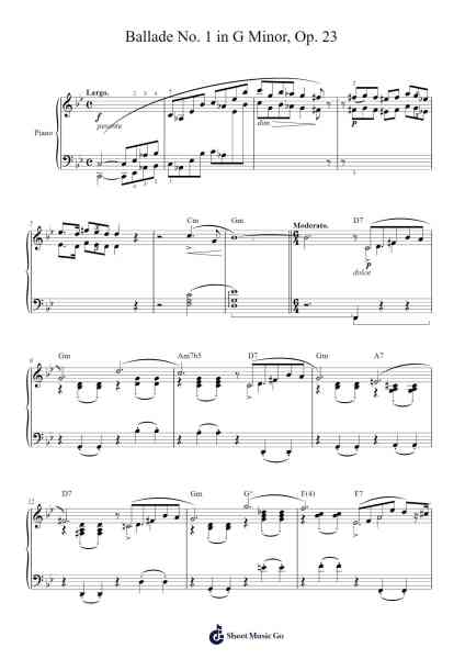 Ballade No. 1 in G Minor, Op. 23 Musica per pianoforte di Frédéric Chopin - Arr.Harjo