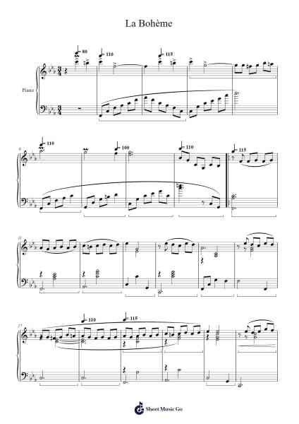 La Bohème Sheet Music by undefined-Arr.Diaben Shelwilde