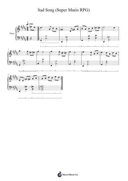 Sad Song (Super Mario RPG) Sheet Music by Yoko Shimomura-Arr.Hugge
