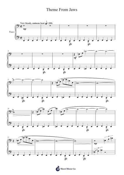 Theme From Jaws Sheet Music by John Williams-Arr.Jeamesgou