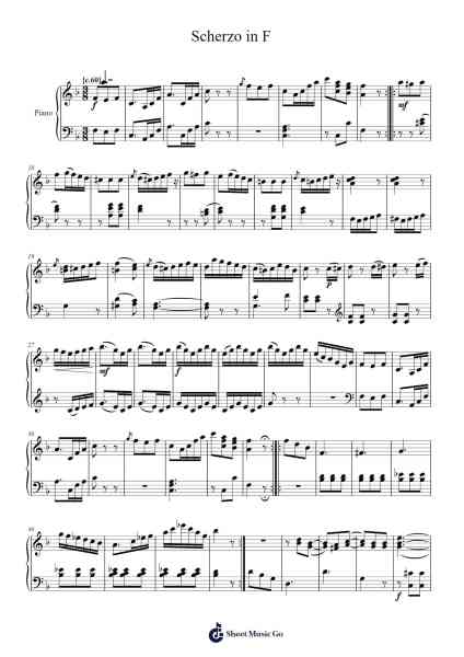 Scherzo in F Sheet Music by A.E. Muller-Arr.Churmike