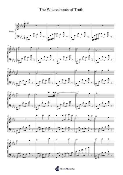The Whereabouts of Truth Sheet Music by Yoko Shimomura-Arr.Moisham Whcky