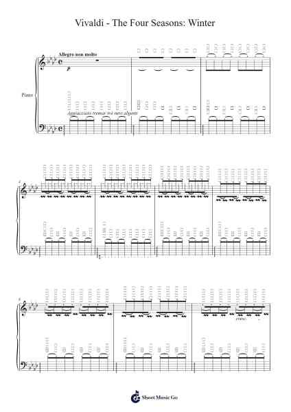 The Four Seasons - Winter in F Minor, RV. 297: II. Largo Sheet Music by Antonio Vivaldi-Arr.Hunfrances Dunnfay