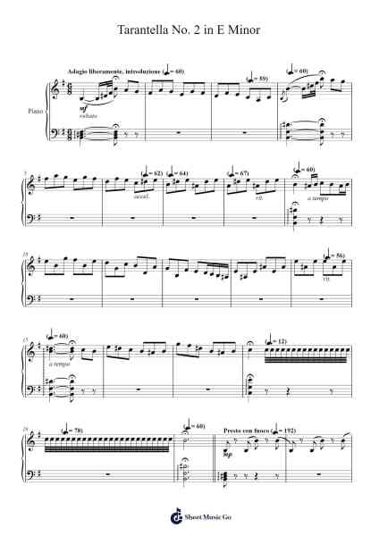 Tarantella No. 2 in E Minor Sheet Music by Cookeda-Arr.Haletra Kimstone