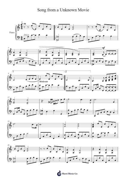 Song from a Unknown Movie Sheet Music by Fieldcent Roystuart-Arr.Thodorece