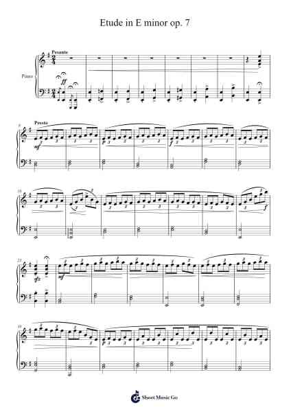Etude in E minor op. 7 Sheet Music by undefined-Arr.Ossharp Nortiane
