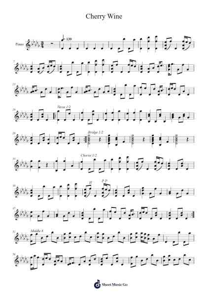 Cherry Wine Sheet Music by Hozier-Arr.Steinter Rooridge