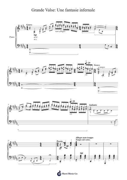 Grande Valse: Une fantasie infernale Sheet Music by Keljames Campnore-Arr.Wolian