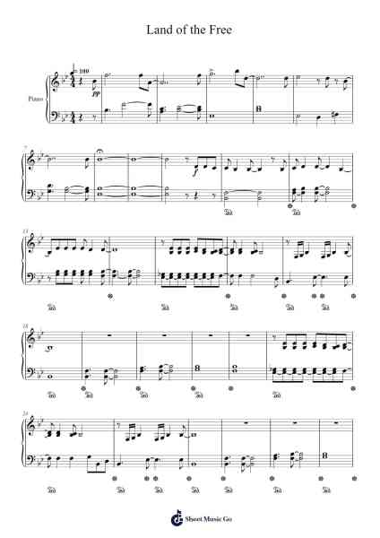 Land of the Free Sheet Music by The Killers-Arr.Clifffitch