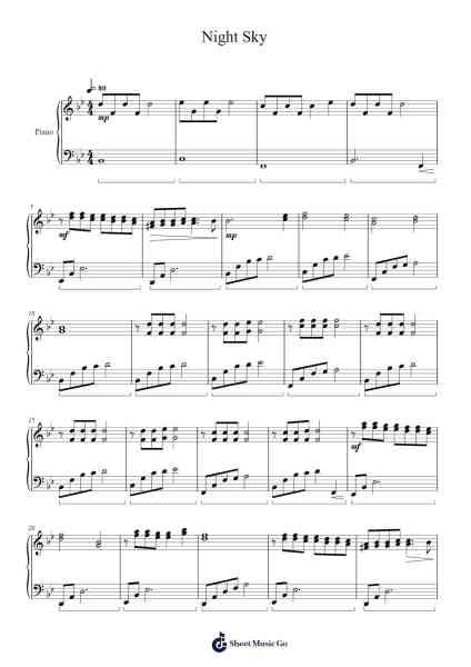 Night Sky Sheet Music by undefined-Arr.Churmike