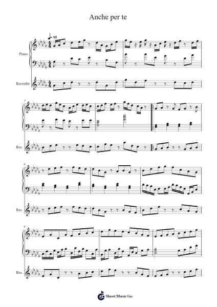Anche per te Sheet Music by Eret Maniei-Arr.Chansay Leenix