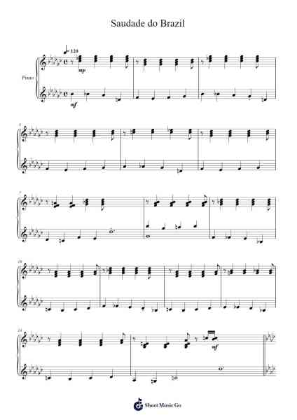 Saudade do Brazil Sheet Music by undefined-Arr.Blansid Pashaw