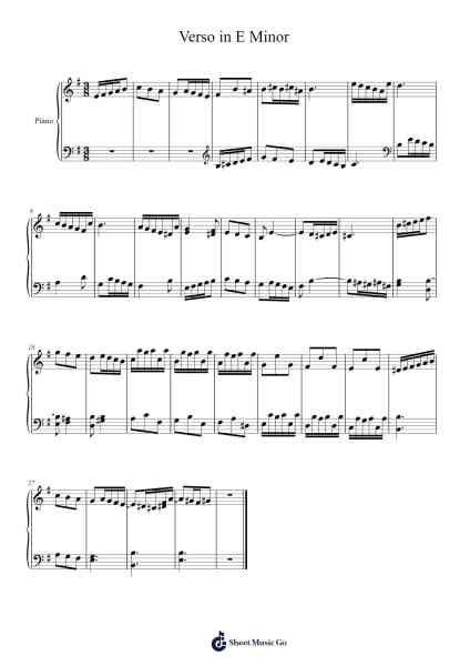 Verso in E Minor Sheet Music by Domenico Zipoli-Arr.Temlouie Ramsjo