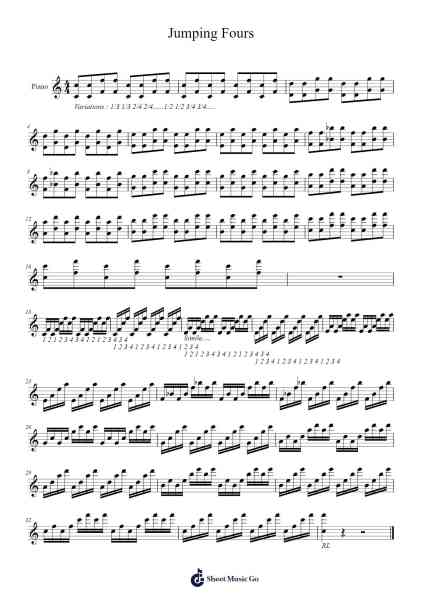 Jumping Fours Sheet Music by Waipahu High School Band-Arr.Wolfnid Bronbooth