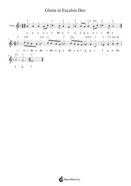 Gloria in Excelsis Deo Sheet Music by undefined-Arr.Midper