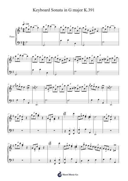 Keyboard Sonata in G Major, K.391 Sheet Music by Domenico Scarlatti-Arr.Joyphrey