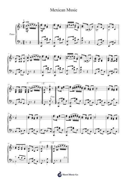 Mexican Music (1914) Sheet Music by undefined-Arr.Wavieve Katdy