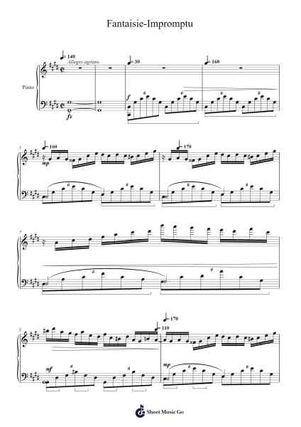 Fantaisie-Impromptu in C-sharp Minor, Op. 66 Sheet Music by Frédéric Chopin-Arr.Loulup