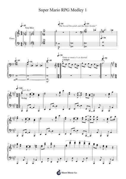 Super Mario RPG Medley 1 Sheet Music by Yoko Shimomura/Nobuo Uematsu-Arr.Debhum Browntor