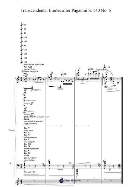 Transcendental Etudes after Paganini - No. 6 in E-flat Major, S. 140 Sheet Music by Franz Liszt/Niccolò Paganini-Arr.Comnions Irlay