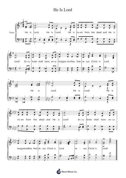 He Is Lord Sheet Music by Francis Adelman-Arr.Yvonmand