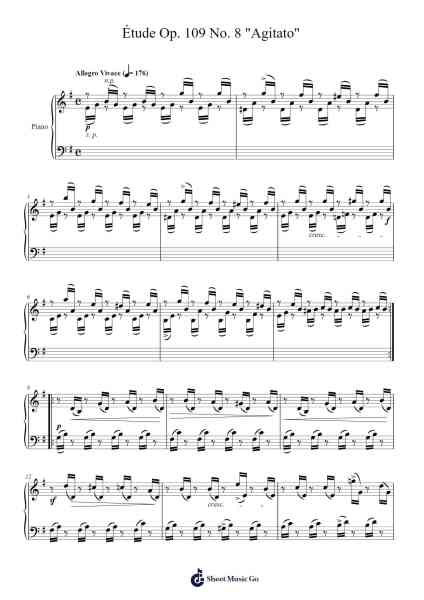 Étude Op. 109 No. 8 "Agitato" Sheet Music by Friedrich Burgmüller-Arr.Kepnia Lilbohm
