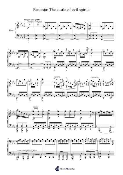 Fantasia: The castle of evil spirits Sheet Music by Younglome-Arr.Birlus