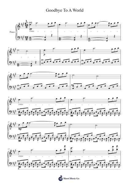 Goodbye To A World Sheet Music by Porter Robinson-Arr.Tabbeth Kentthune