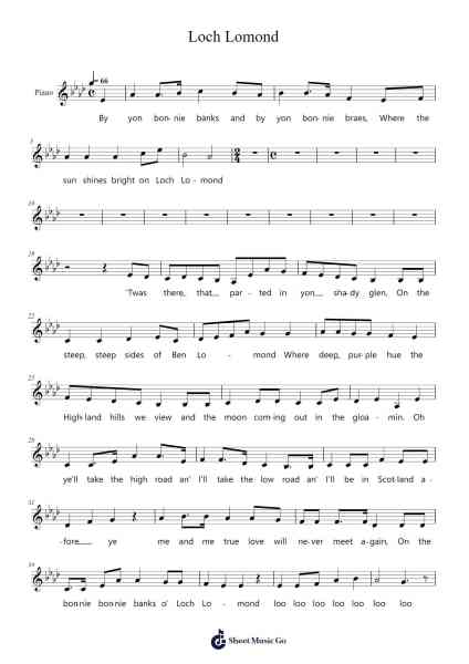 Loch Lomond Sheet Music by Misc Traditional-Arr.Stilwald Mollswift