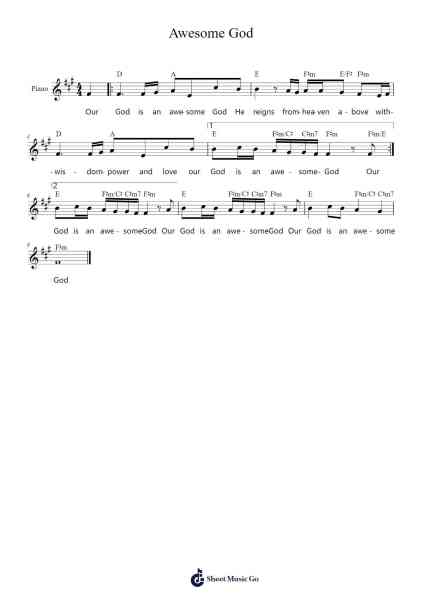 Awesome God Sheet Music by undefined-Arr.Terwyatt Hangan