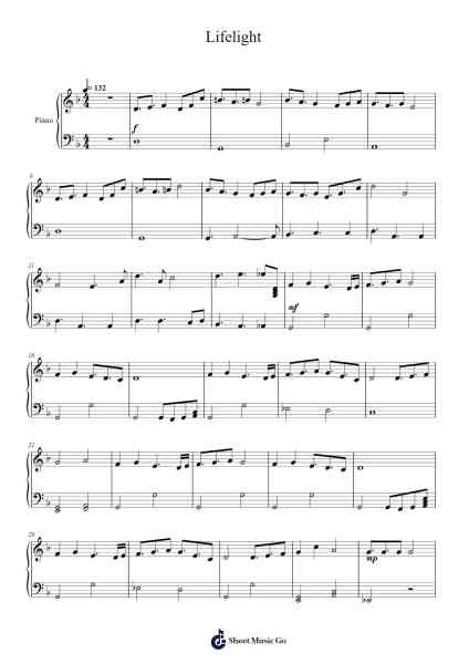 Lifelight Sheet Music by Hideki Sakamoto-Arr.Mickmin