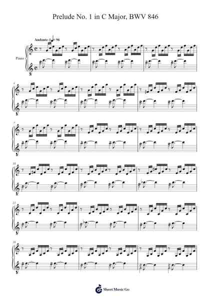 Prelude No. 1 in C Major, BWV 846 (from the "Well-Tempered Clavier"; 1st Book) Sheet Music by Johann Sebastian Bach-Arr.Steinter Rooridge