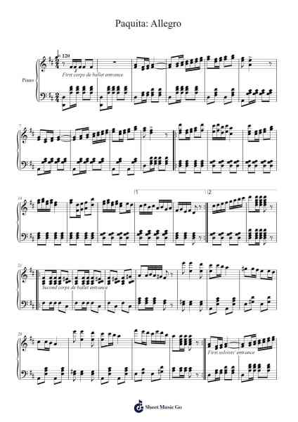 Paquita: Allegro Sheet Music by Ludwig Minkus-Arr.Doulow