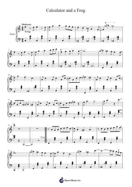 Calculator and a Frog Sheet Music by Andrew London-Arr.Clifffitch