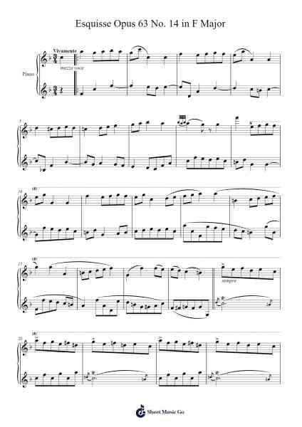 Esquisse Opus 63 No. 14 in F Major Sheet Music by Charles-Valentin Alkan-Arr.Morelard