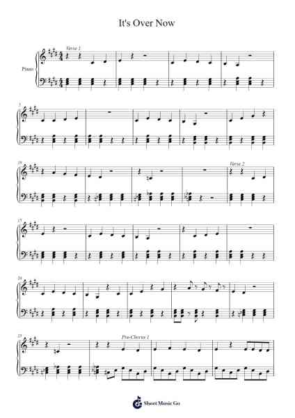 It's Over Now Sheet Music by undefined-Arr.Losopp Webslin