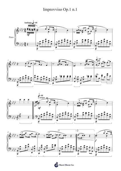 Improvviso Op.1 n.1 Sheet Music by Fausto Chiara-Arr.Spenriel Foxsoll