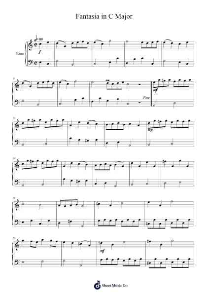 Fantasia in C Major Sheet Music by Georg Philipp Telemann-Arr.Kylenus Minruth