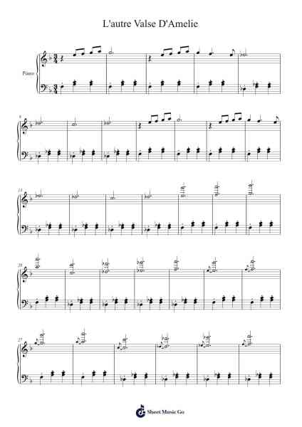 L'autre Valse D'Amelie Sheet Music by 扬·提尔森-Arr.Swinhood Ajean