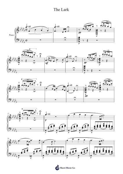 The Lark Sheet Music by Glinka/Balakirev-Arr.Springlynn Agnise