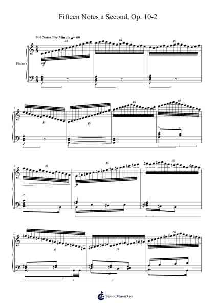 Fifteen Notes a Second, Op. 10-2 Sheet Music by undefined-Arr.Perrusk