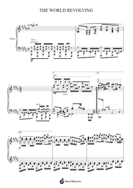 THE WORLD REVOLVING Sheet Music by Toby Fox-Arr.Zimgus Jackfred