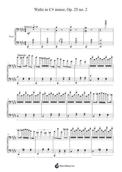 Waltz in C# minor, Op. 25 no. 2 Sheet Music by Frédéric Chopin-Arr.Betle