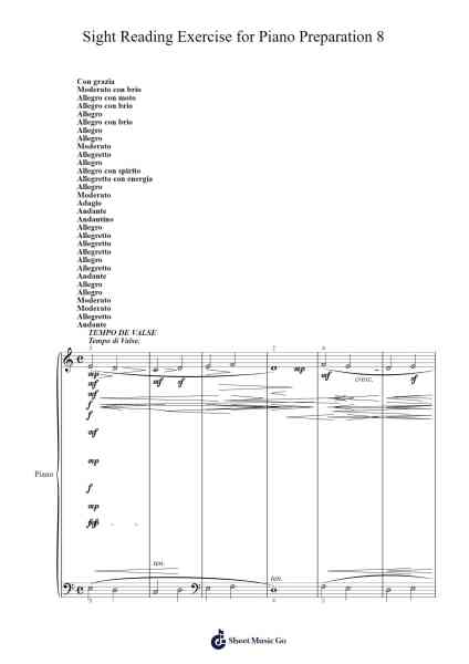 Sight Reading Exercise for Piano Preparation 8 Sheet Music by Christian Schäfer-Arr.Webbjohn Zafy